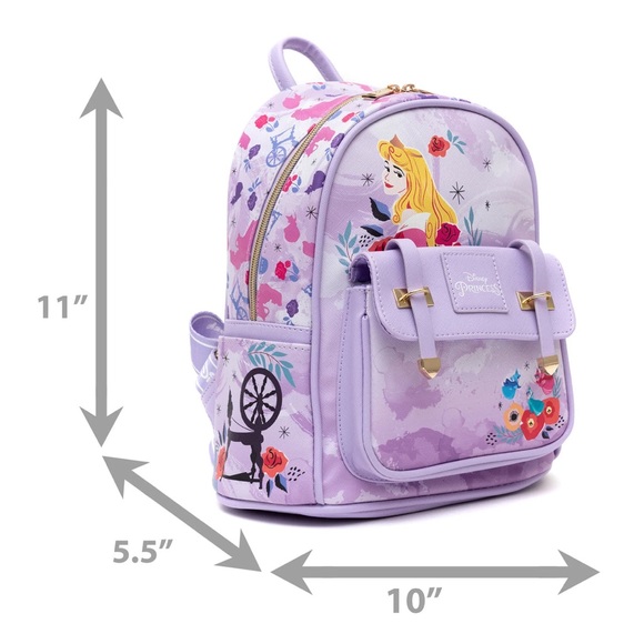 Disney Princess Aurora Sleeping Beauty Enchanted  Spinning Wheel Mini Backpack - Picture 4 of 4